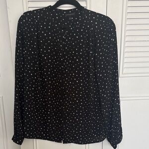 Banana Republic Black Star Print Button-Down Blouse